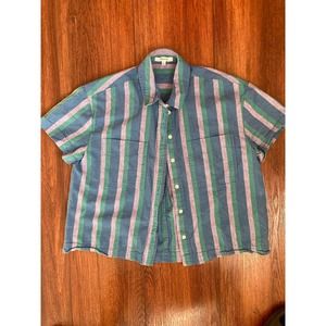 Madewell multicolor button up top - small